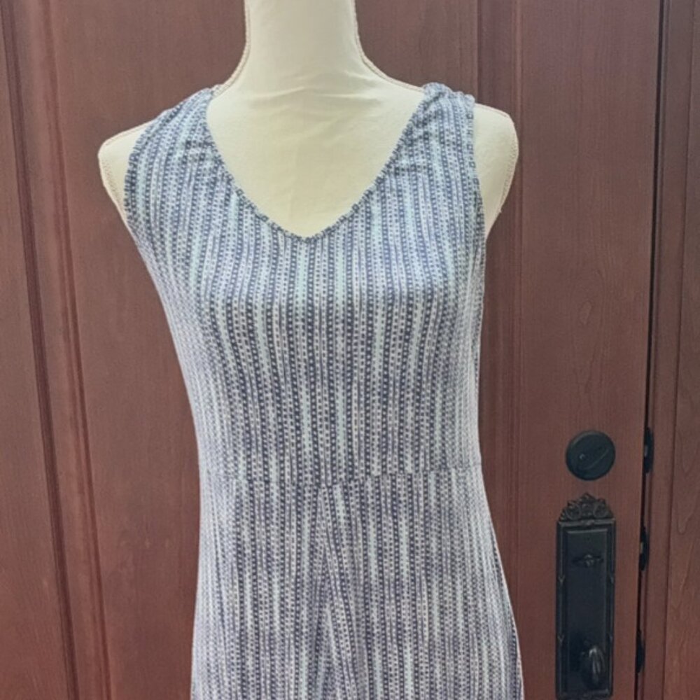 Croft & Barrow Women’s Blue Stretch Print Sheath High Low Dress Size M Slip-On